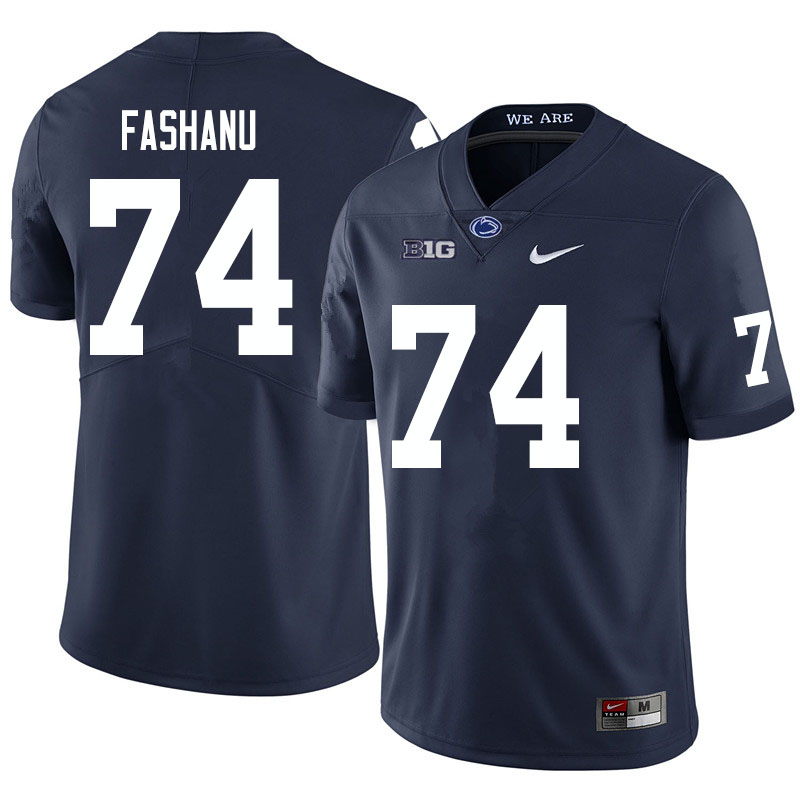 Men #74 Olu Fashanu Penn State Nittany Lions College Football Jerseys Sale-Navy - Click Image to Close